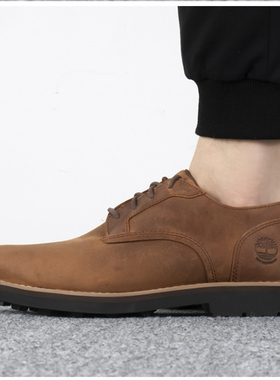 Timberland添柏岚秋季新款棕色皮鞋男鞋休闲鞋商务低帮鞋A5V11F13