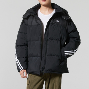 Adidas阿迪达斯三叶草正品冬季男子宽松连帽运动休闲羽绒服KC0173