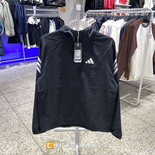 Adidas阿迪达斯正品春季新款男梭织连帽单层运动休闲外套KQ8060