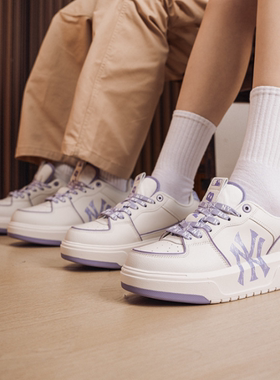 MLB正品新款春秋男女同款低帮印花logo缓震户外休闲鞋3ASXM046N