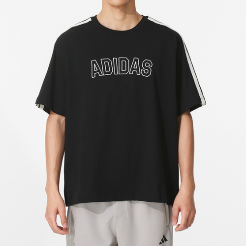 Adidas阿迪达斯正品夏季新款男纯棉圆领三条纹款式休闲短袖KB9135