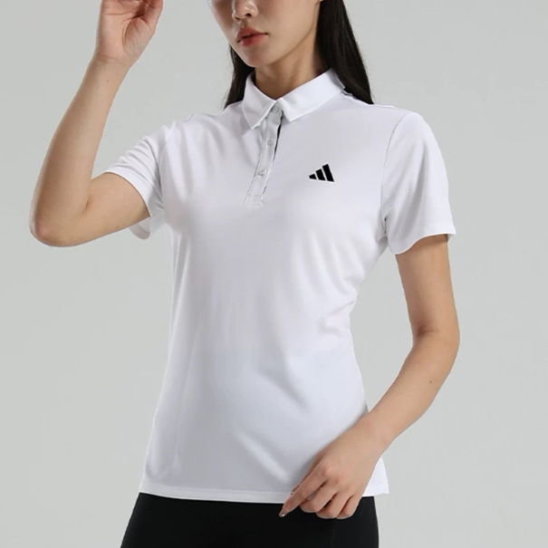 Adidas阿迪达斯正品新款夏季女款修身系扣立领短袖POLO衫KS0432