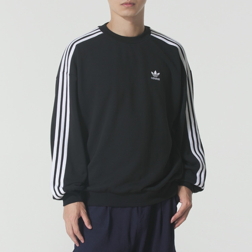 Adidas阿迪达斯三叶草正品秋新男纯棉圆领毛圈运动休闲卫衣JN9786