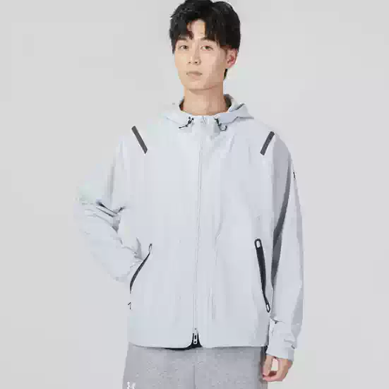 Ua under Armour Genuine New Spring and Autumn Men's Outdoor Sports Woven Hooded Jacket 1370494