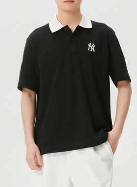 MLB正品新款夏季男女同款翻领刺绣时尚百搭短袖POLO衫3APQV0263