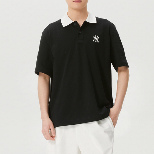 MLB正品新款夏季男女同款翻领刺绣时尚百搭短袖POLO衫3APQV0263