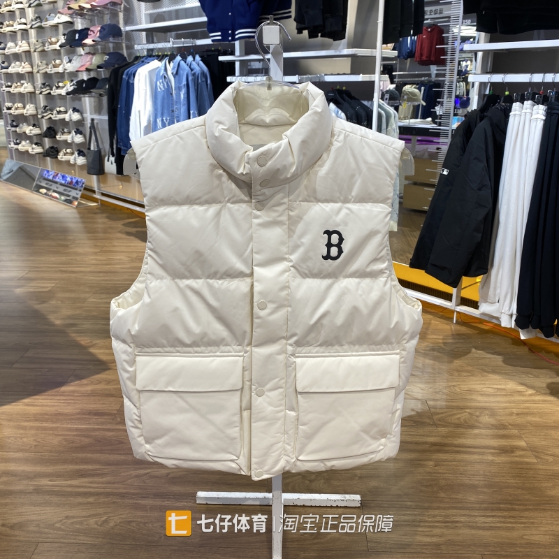 MLB正品新款冬季男女同款运动休闲时尚百搭轻便羽绒马甲3ADVB0146