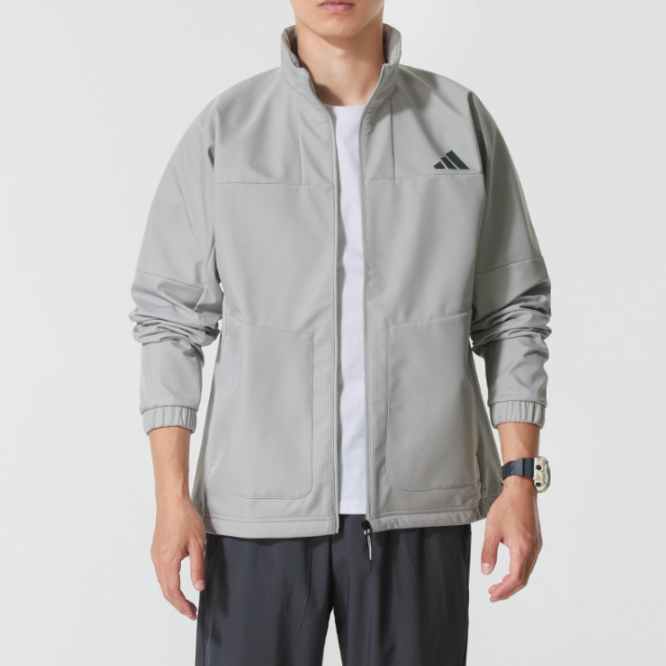 Adidas阿迪达斯正品新款春秋男子梭织加绒立领运动夹克外套KR8297