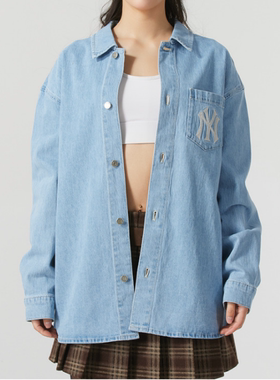 MLB正品新款春秋款男女情侣款百搭翻领长袖衬衫夹克外套3ADRB0151