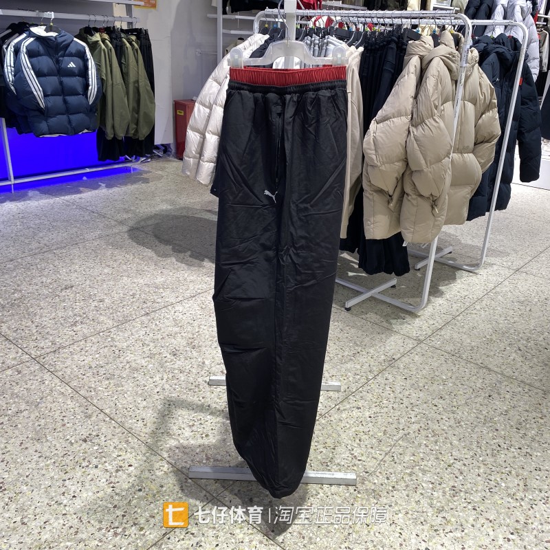 Puma彪马正品冬季新款女锦纶加绒保暖款式直筒休闲长裤636174