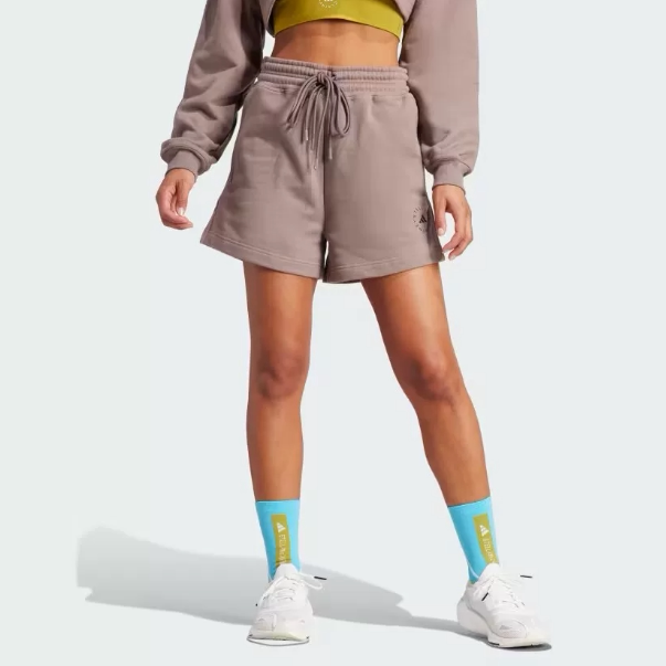 Adidas阿迪达斯正品新款夏季女款休闲系带时尚纯色针织短裤IS1219