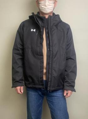 UA安德玛正品冬季新款男连帽防风户外三合一运动夹克外套1371585