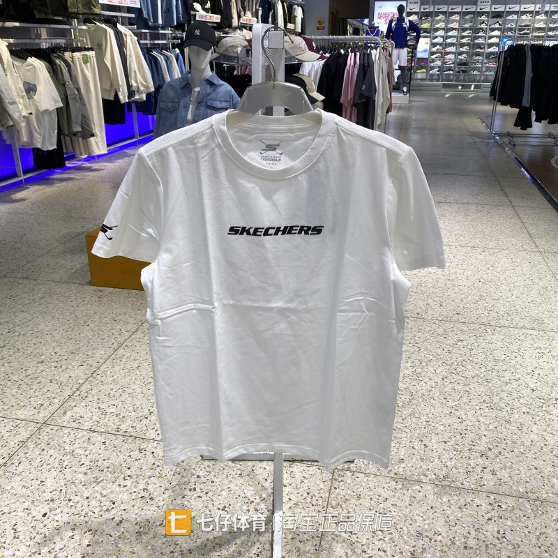 斯凯奇男针织圆领休闲短袖T恤