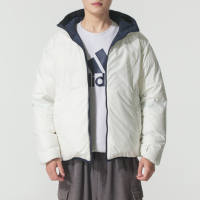 Adidas阿迪达斯正品冬季男子双面穿连帽运动户外休闲羽绒服KC2491