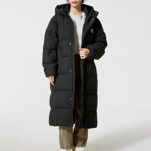 男女连帽鹅绒保暖休闲宽松长款 冬季 羽绒服3ADJV4056 新款 MLB正品