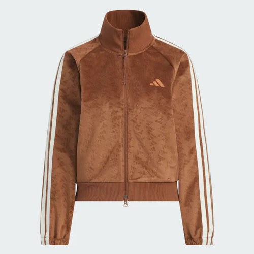 Adidas阿迪达斯正品新款春秋女款丝绒刺拉链针织夹克外套KC0175