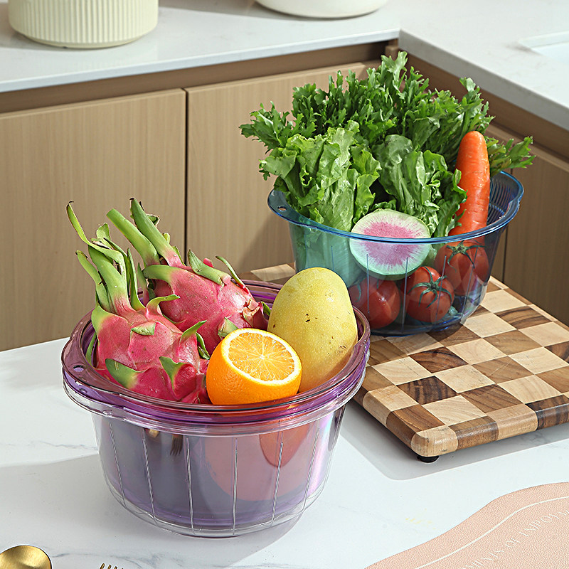 加大号透明筲箕塑料簸箕厨房洗菜篮沥水筐网篮滤水洗淘米筛盆漏盆