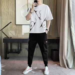 1春夏季短袖套装男宽松潮牌时尚休闲套装A210-TZ8602-P60图片