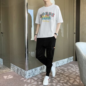 3青春短袖半袖运动两件套圆领t恤纯棉套装A210-TZ8601-P60图片