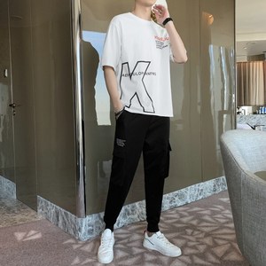1春夏季短袖套装男韩版时尚休闲九分裤套装A210-TZ8603-P60图片