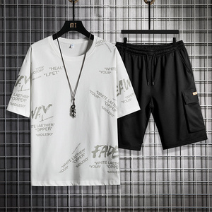 夏季短袖t恤男潮流短裤套装五分裤套装男A210-TZ6860-P55，男装牛仔裤，星座210-3