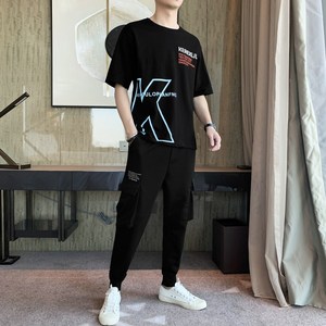 3春夏季短袖套装男韩版时尚休闲九分裤套装A210-TZ8603-P60图片