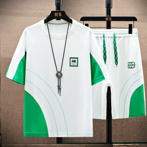 夏季短袖短裤套装男潮流时尚休闲五分裤T恤套装男A210-T8262-P60,夏季穿搭裤套装图片