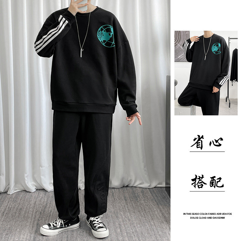 1秋季套装男潮流时尚港风长袖卫衣套装A210-TZ8805-P70图片