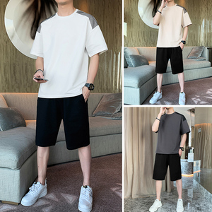 夏季短袖套装男潮流九分裤套装休闲套装A210-TZ8207-P65图片