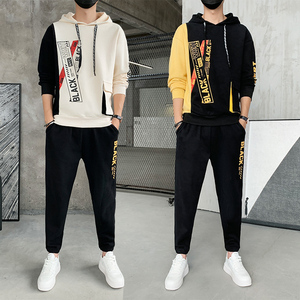 潮印花上衣男宽松套头衫运动服卫衣套装男A210-TZ9837-P65图片