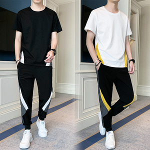 男士短袖t恤套装2025夏季新款纯棉一套衣服学生宽松TZ7255-P60