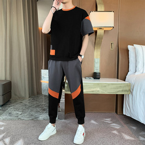 2夏季短袖九分裤休闲套装男潮流时尚休闲套装A210-TZ8202-P75图片