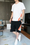 夏季短袖t恤套装男潮流时尚休闲两件套A210-TZ7256-P60，男装T恤，星座210-3