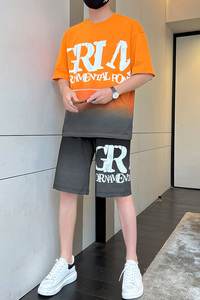 夏季短袖t恤套装男潮流时尚男女装A210-TZ7266-P65图片