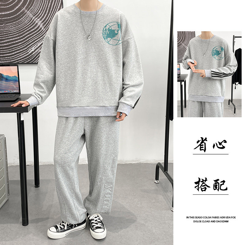1秋季套装男潮流时尚港风长袖卫衣套装A210-TZ8805-P70,男装休闲套装,星座210-3