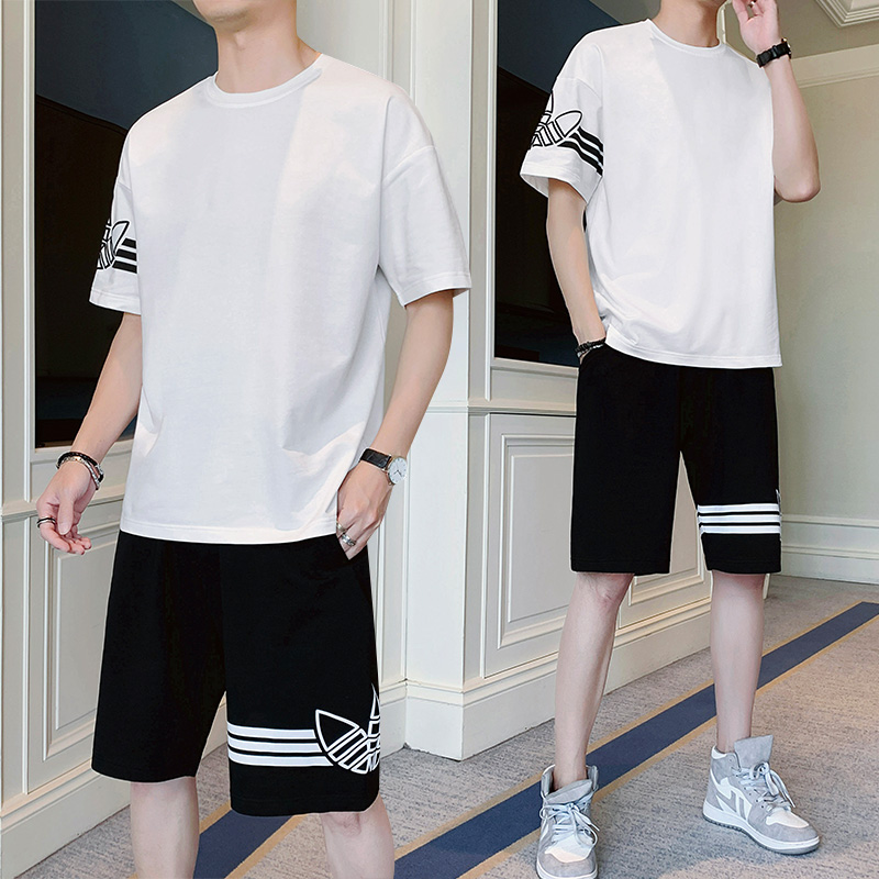 0夏季短袖t恤男潮流时尚休闲短袖t恤套装A210-TZ8208-P40，男装T恤，星座210-3