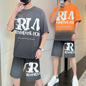 夏季短袖t恤套装男潮流时尚男女装A210-TZ7266-P65图片