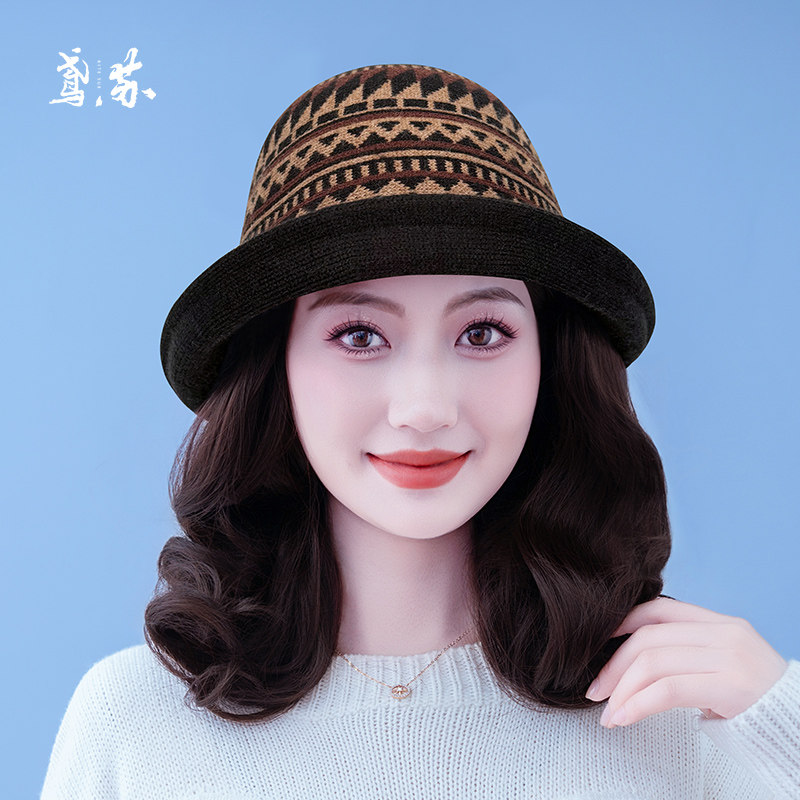 带假发帽子女2026新款秋冬可拆卸图片