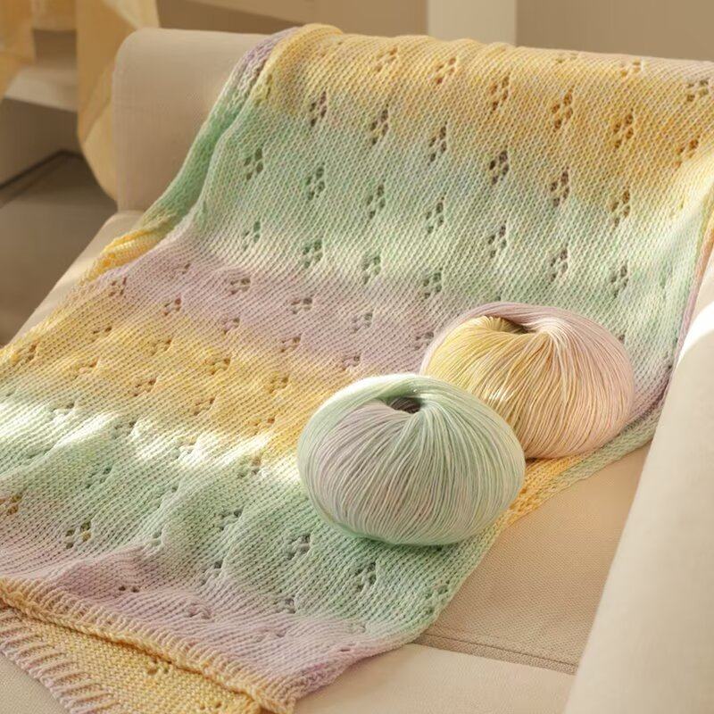 糖果长段染纱线毛晴绒线围巾帽子毛衣线天成号