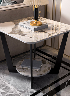 轻奢花架子高级感沙发旁落地摆件茶几客厅玄关落地式置物架小边几