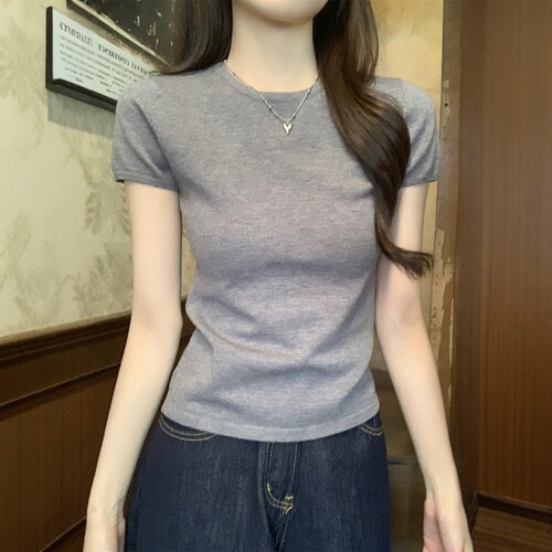 针织短袖女2026新款针织上衣小衫