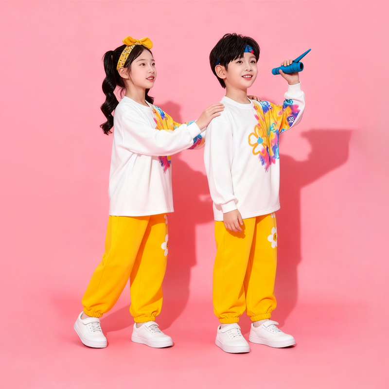 儿童啦啦队演出服小学生运动会开幕式舞蹈套装幼儿园班服秋季服装