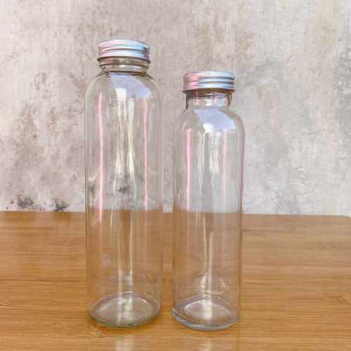 350ml500ml冷泡茶牛奶茶饮料果汁瓶酵素分装玻璃瓶罐子果酒带铝盖