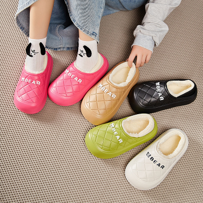 踩屎感可外穿棉拖鞋女新款秋冬季室内家居包跟防水加绒保暖拖鞋男