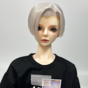 凯哥哥bjd假发三分古风现代男款美人尖造型侠客超软丝短款马尾夹