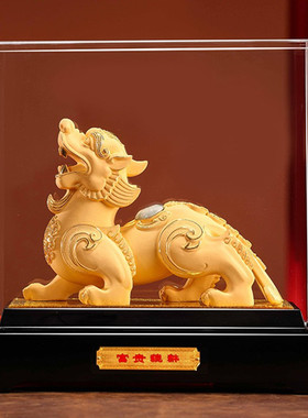 富贵貔貅绒沙金摆件酒柜装饰品