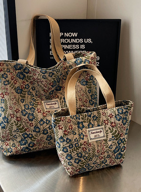 大容量帆布包包2026新款潮时尚百搭单肩手提袋子ins学生上课包女