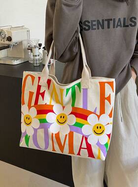 厂家托特包女新款时尚休闲通勤帆布包大容量腋下女包新款2026