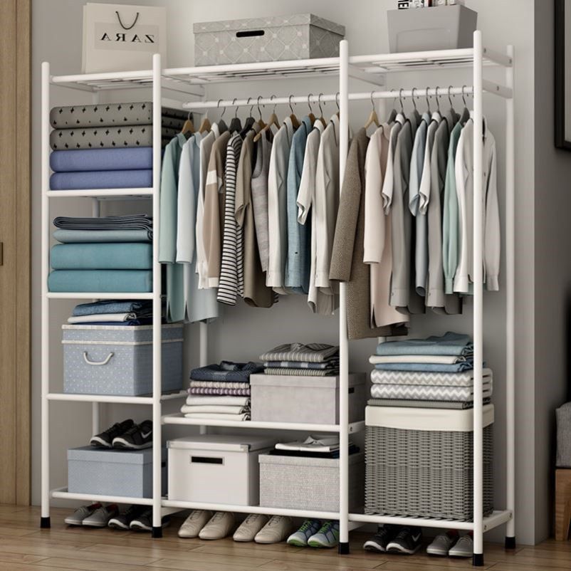 衣帽间架子组装简易晾衣架落地折叠家用卧室衣柜式大容量室收纳