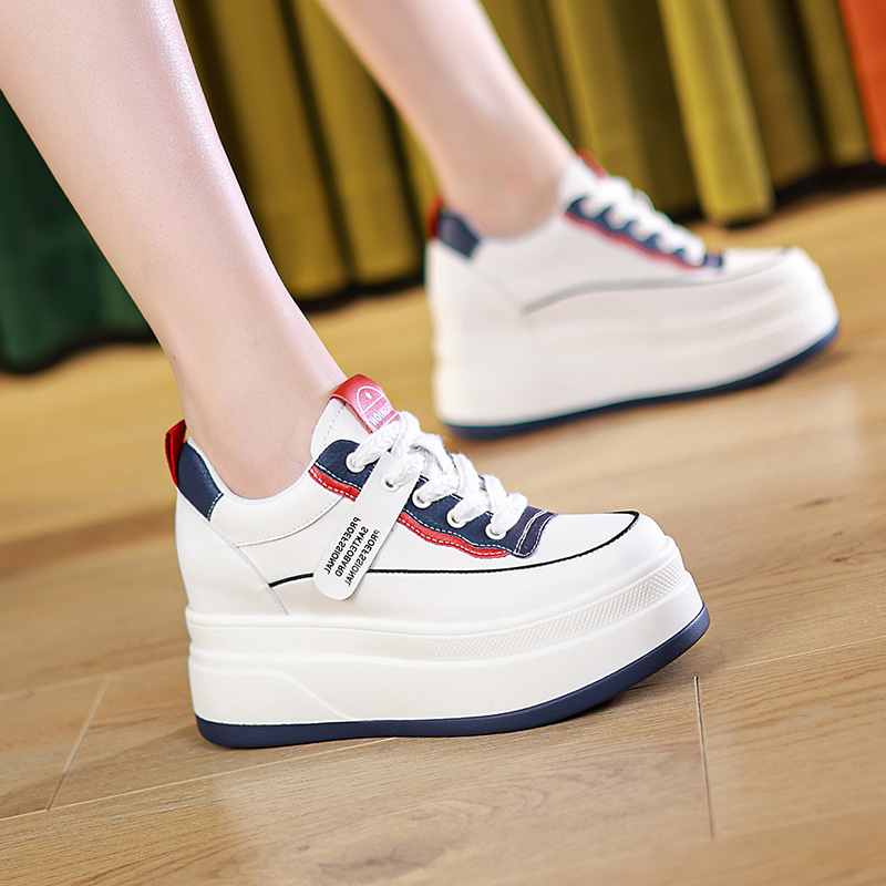 时尚休闲爆款增高单鞋子小白鞋女